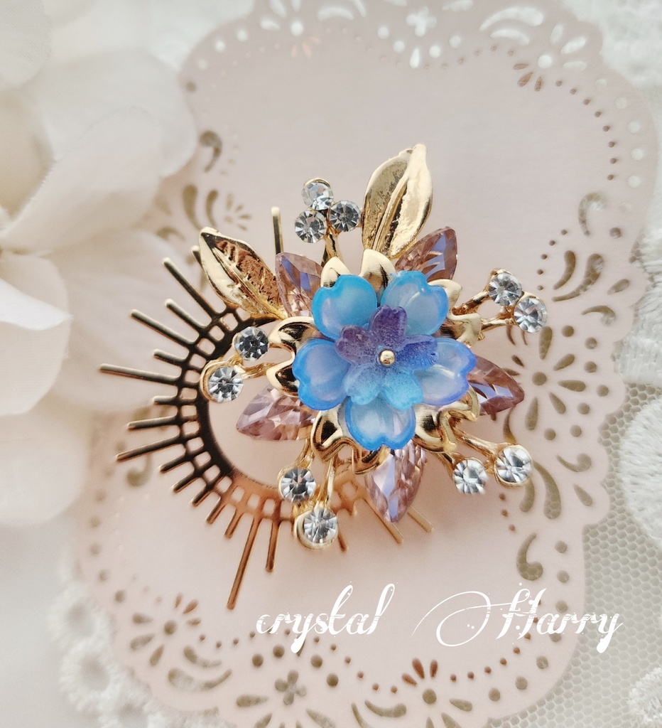 【桜日光輪の髪飾り】～夜桜～ポニーフック