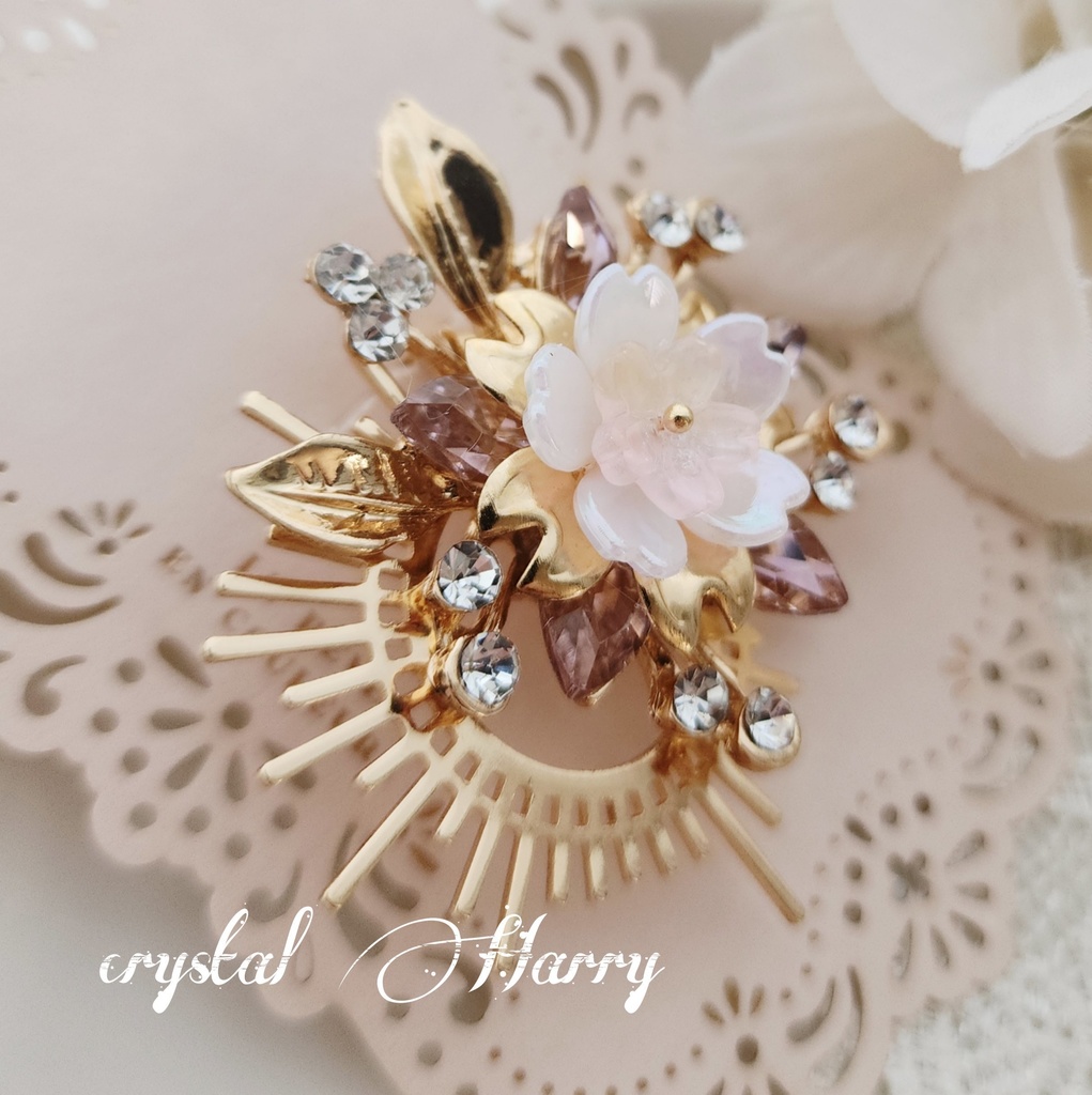 【桜日光輪の髪飾り】~淡桜~ポニーフック