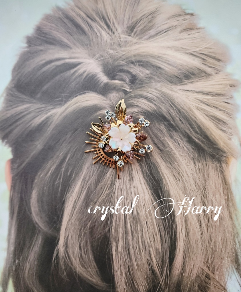 【桜日光輪の髪飾り】~淡桜~ポニーフック