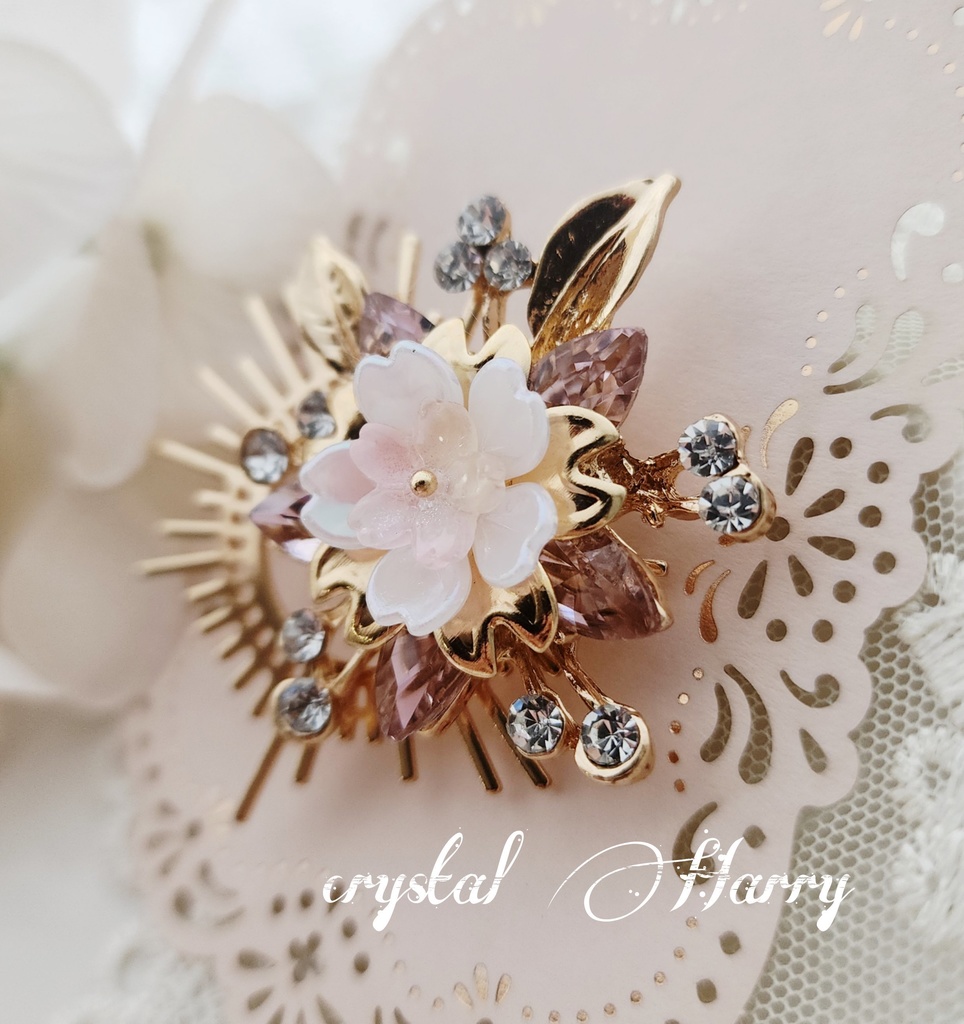 【桜日光輪の髪飾り】~淡桜~ポニーフック