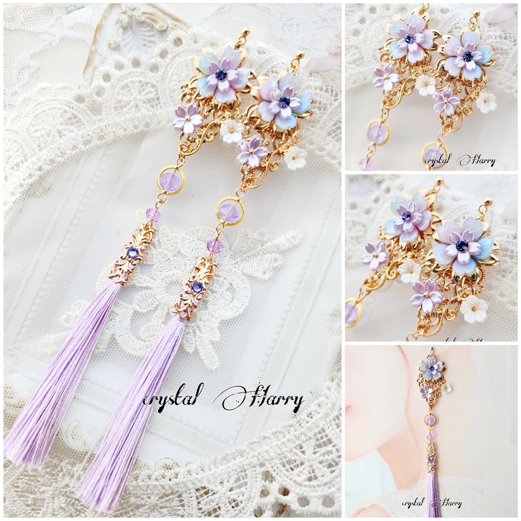 【桜花繚乱の耳飾り】～夜桜～