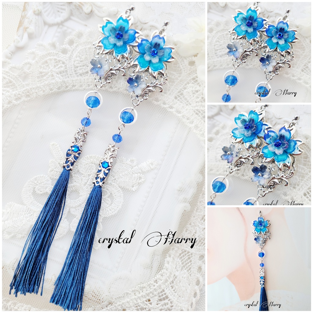 【桜花繚乱の耳飾り】~蒼桜~