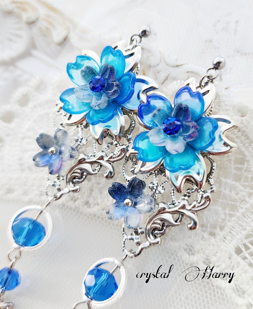 【桜花繚乱の耳飾り】~蒼桜~