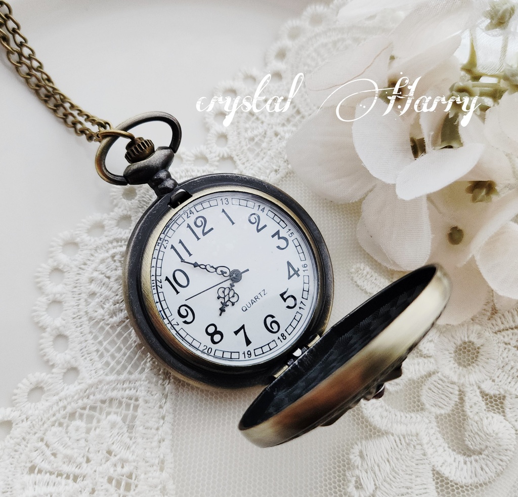 【星の羅針盤の懐中時計】~翠の星~⚠本物懐中時計