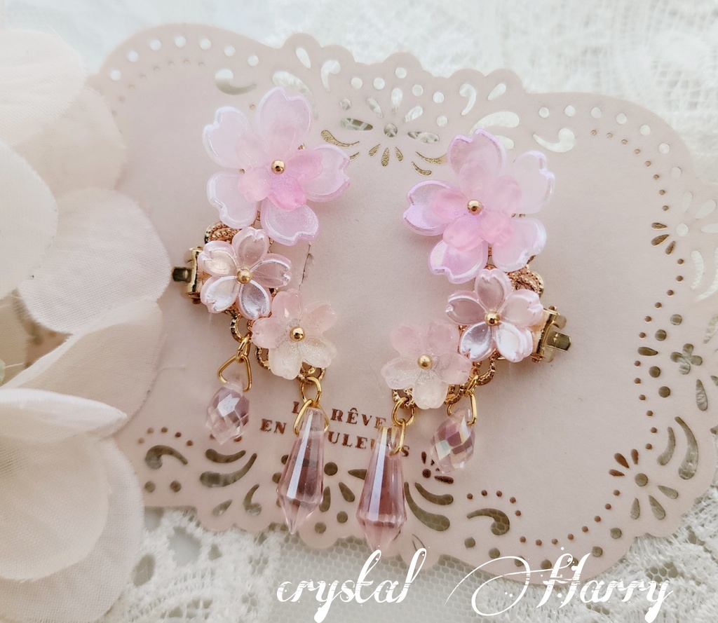 【桜日和の耳飾り】～桜～クリップイヤリング