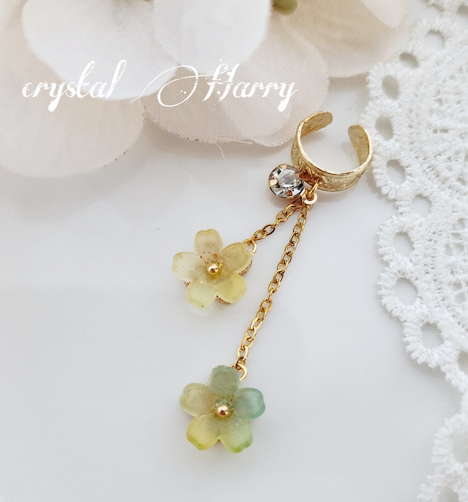 【桜日和の耳飾り】~葉桜~イヤーカフ