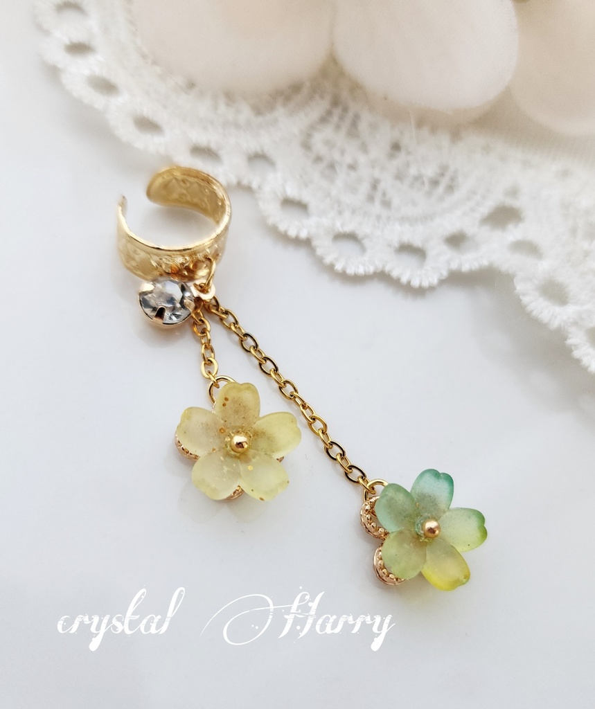 【桜日和の耳飾り】~葉桜~イヤーカフ