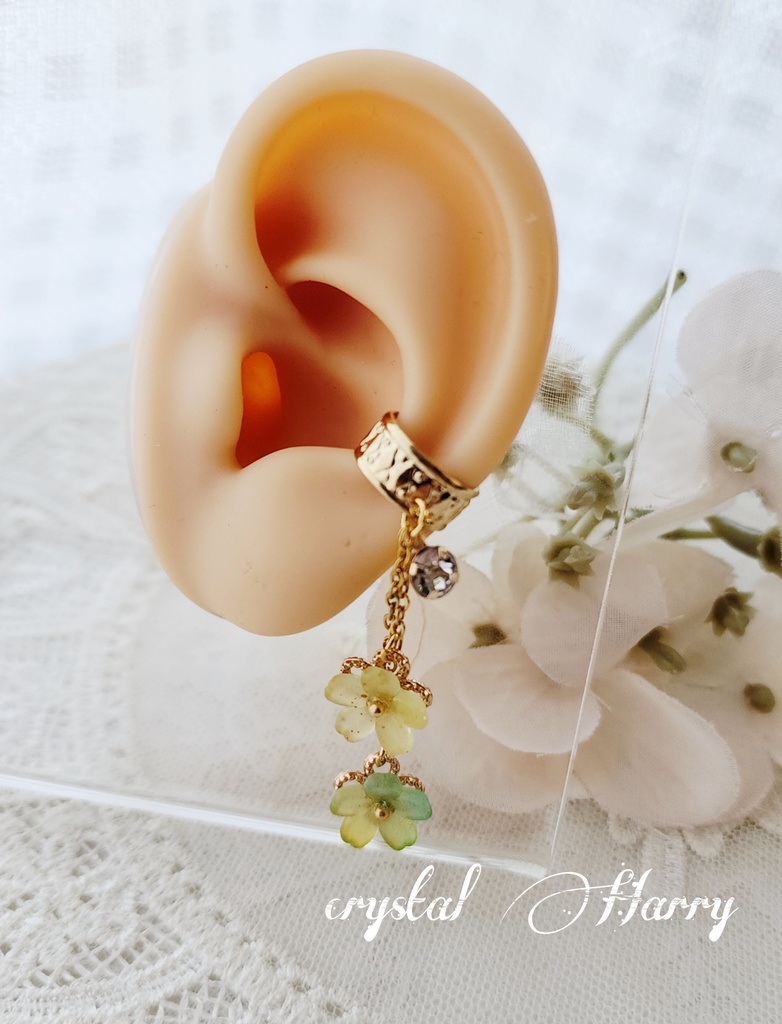 【桜日和の耳飾り】~葉桜~イヤーカフ