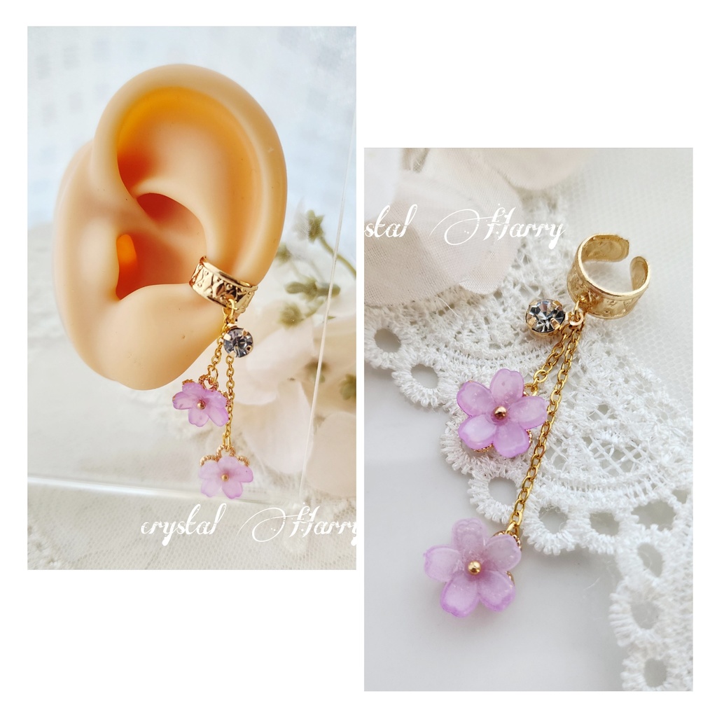 【桜日和の耳飾り】～宵桜～イヤーカフ