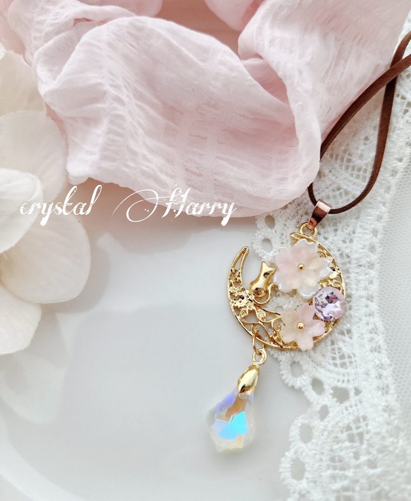 【桜月猫の装飾品】シュシュブレスレット・ネックレス