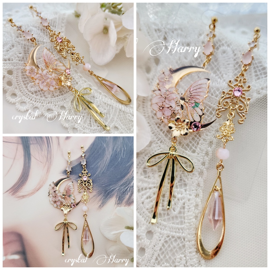 【宝石蝶の耳飾り】～桜白～