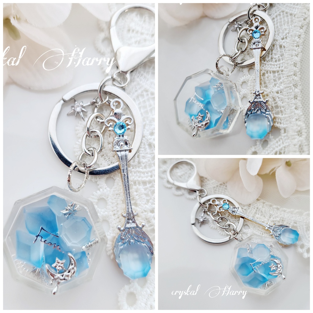 【満月堂の宝石琥珀糖】～水精霊のサイダー～キーリング