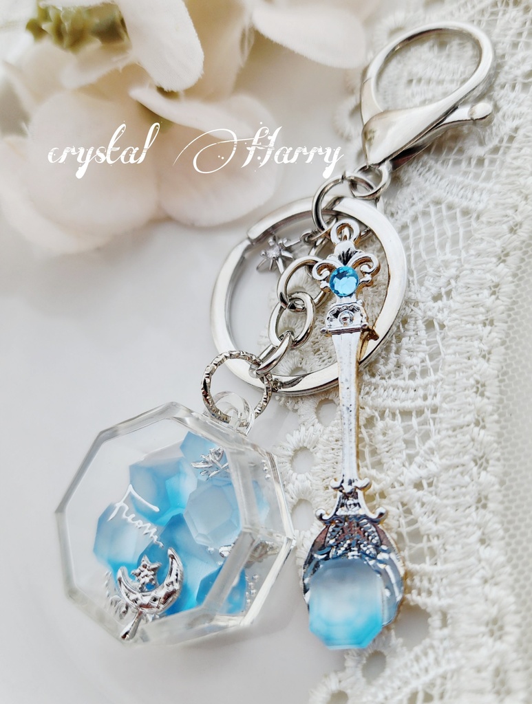 【満月堂の宝石琥珀糖】~水精霊のサイダー~キーリング