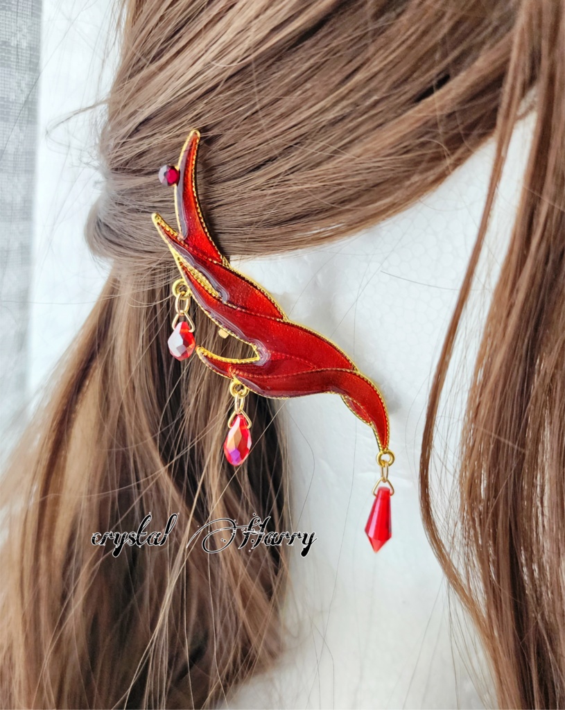 【英霊姫の耳飾り】~炎~クリップ式イヤリング