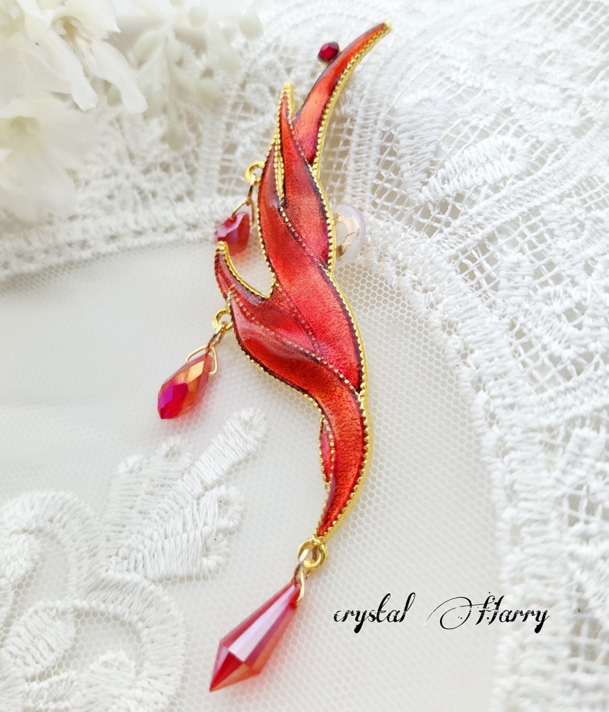 【英霊姫の耳飾り】~炎~クリップ式イヤリング