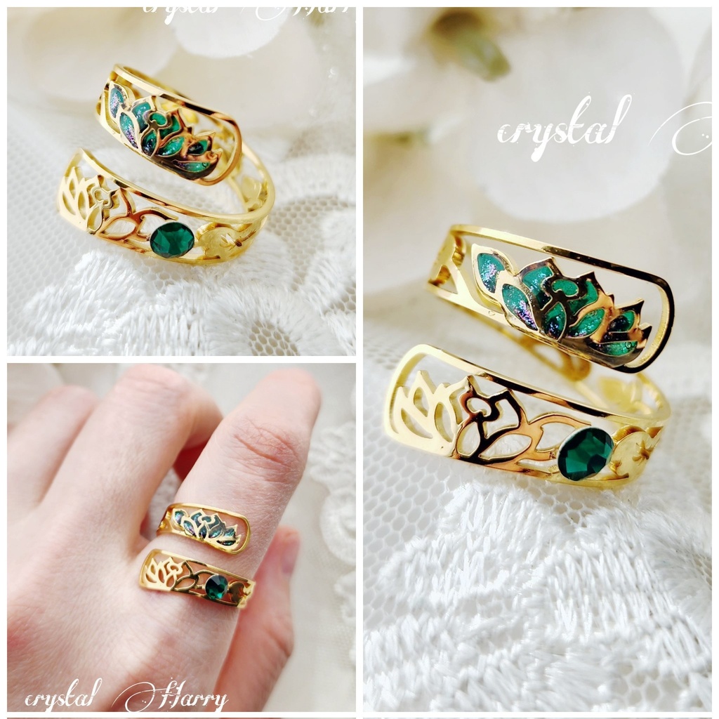 【蓮華の指輪】～金翠～フリーサイズリング