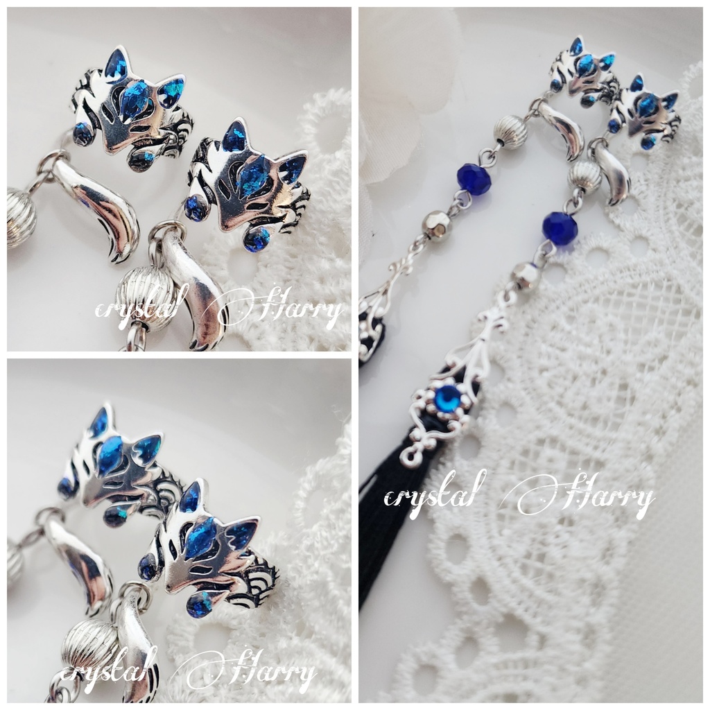 【妖狐の耳飾り】～蒼闇狐～右耳用