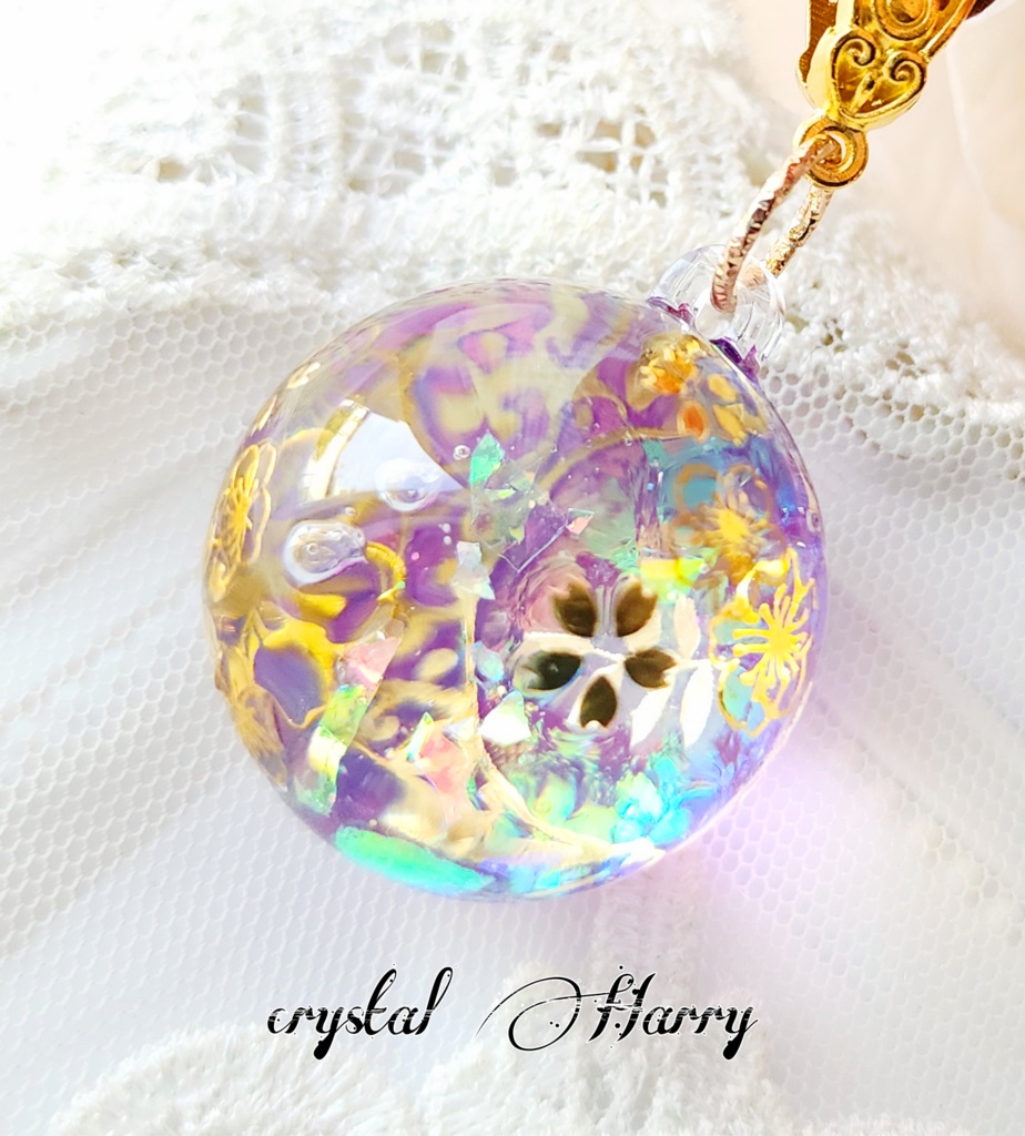 【万華鏡水晶玉】~水底の月桜~桜花⚠一点物