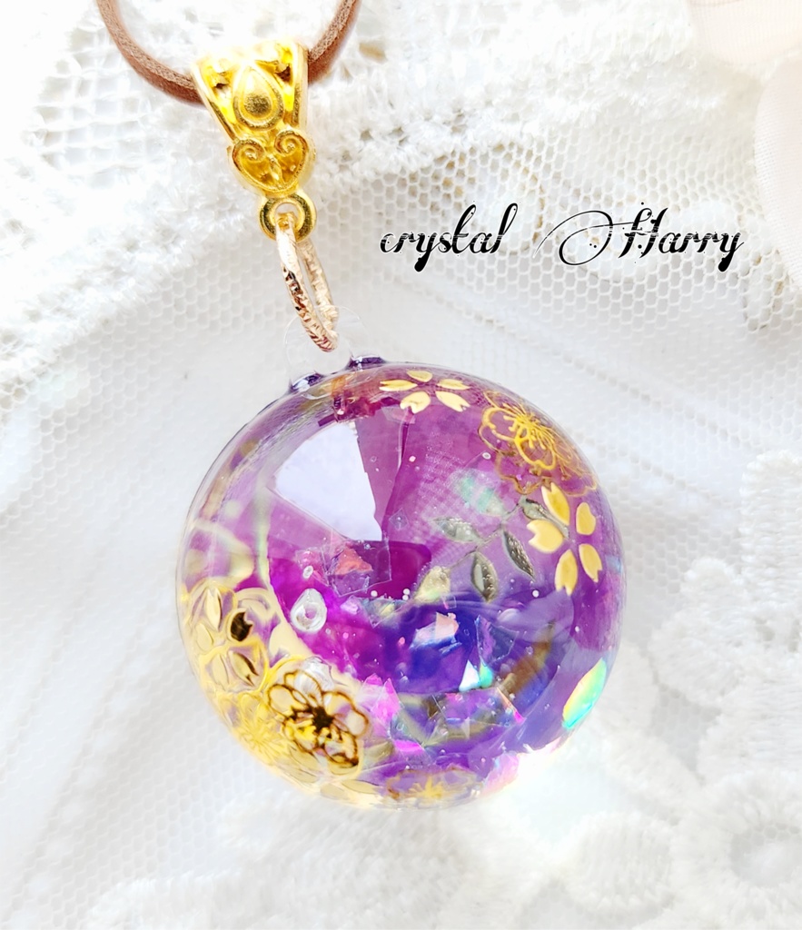 【万華鏡水晶玉】~水底の月桜~桜花⚠一点物