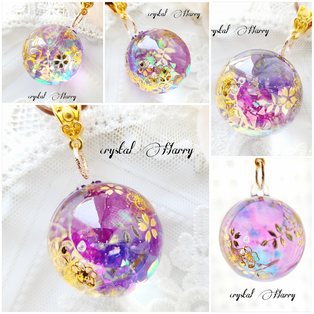 【万華鏡水晶玉】～水底の月桜～桜花⚠一点物