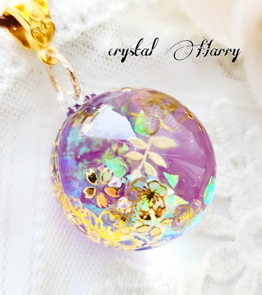 【万華鏡水晶玉】~水底の月桜~桜花⚠一点物