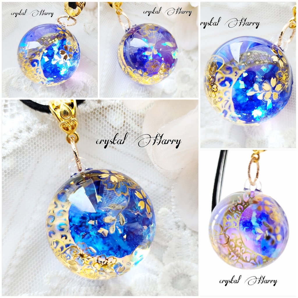 【万華鏡水晶玉】～水底の月桜～泡沫桜⚠一点物