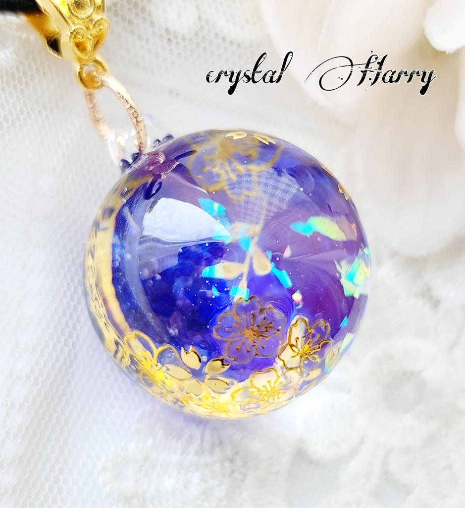 【万華鏡水晶玉】~水底の月桜~泡沫桜⚠一点物