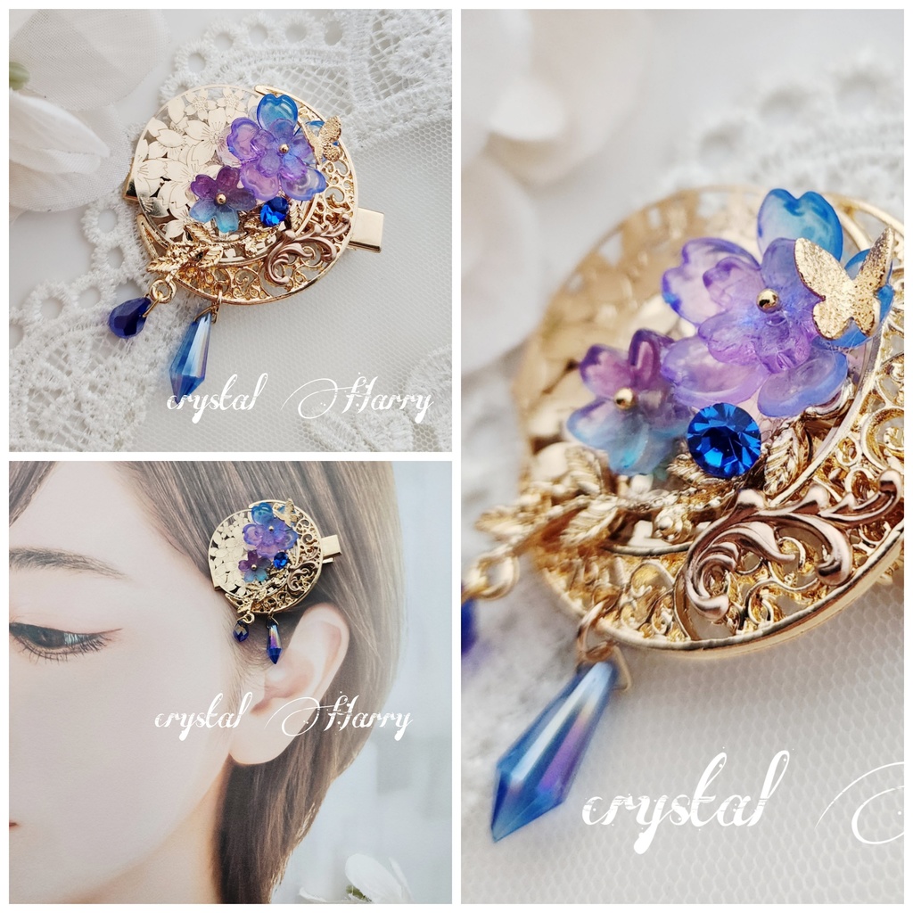 【桜満月の髪飾り】~各種~ミニヘアクリップ
