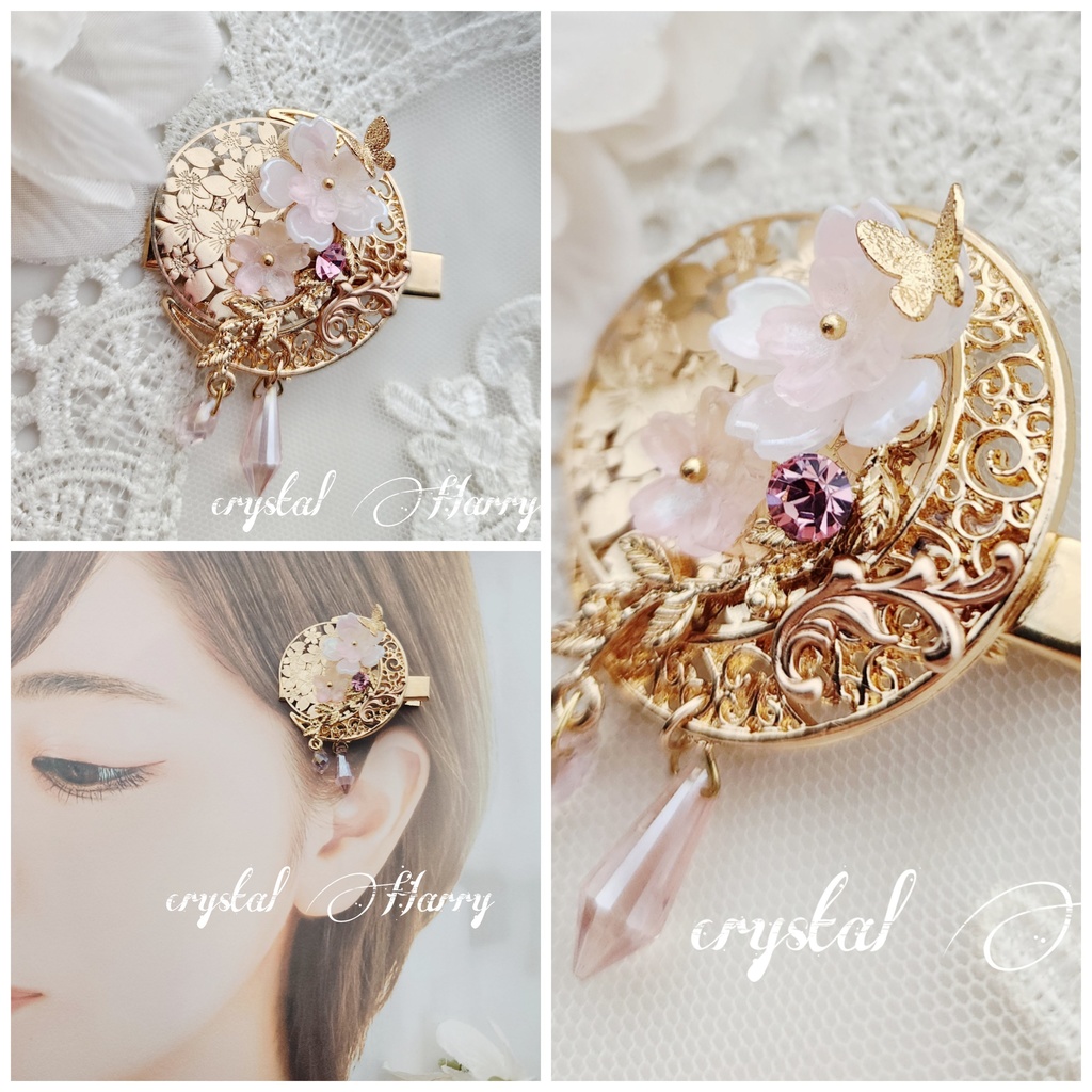 【桜満月の髪飾り】~各種~ミニヘアクリップ