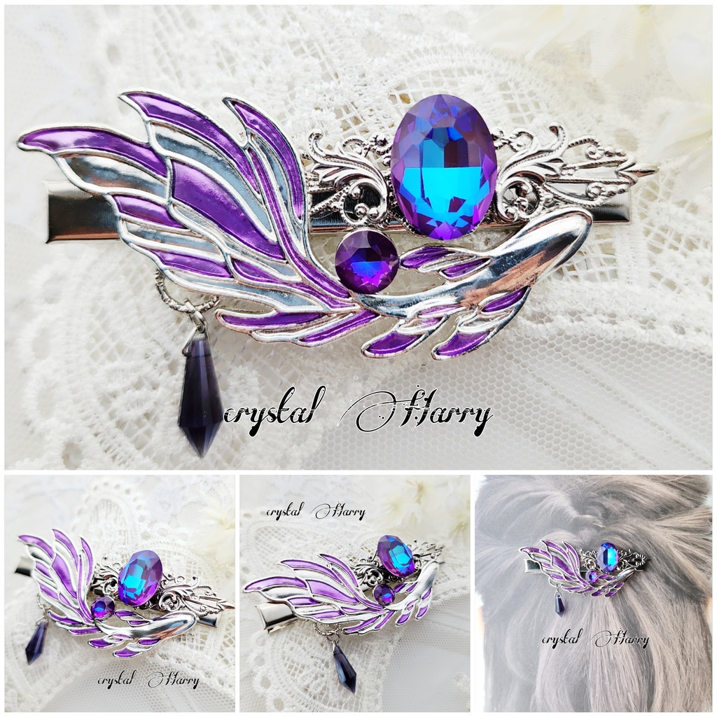 【宝石人魚の髪飾り】~アメジスト~ヘアクリップ