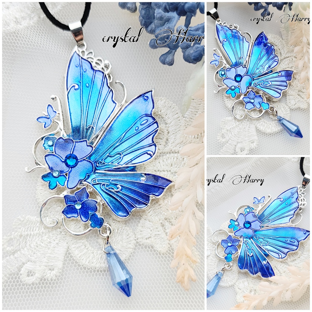 【煌華蝶の首飾り】~銀蒼水~