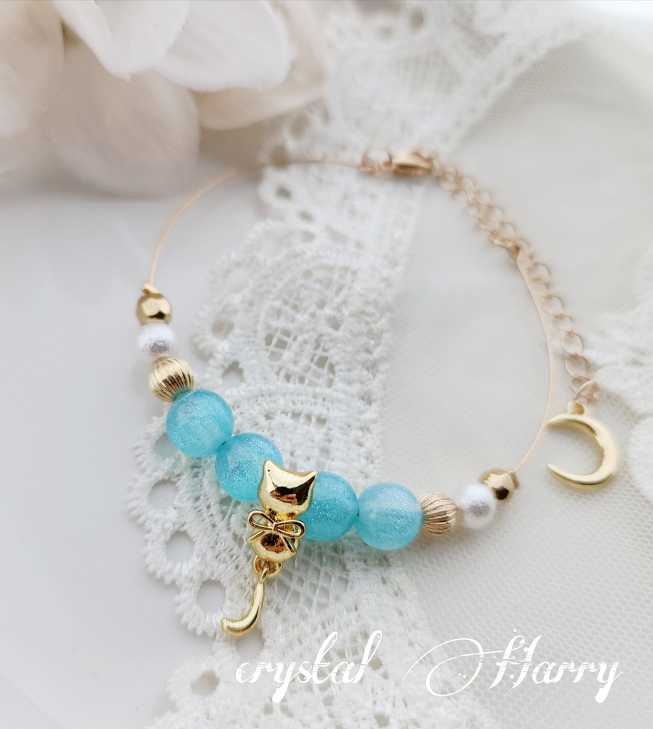 【星空猫の装飾品】～青空～ブレスレット
