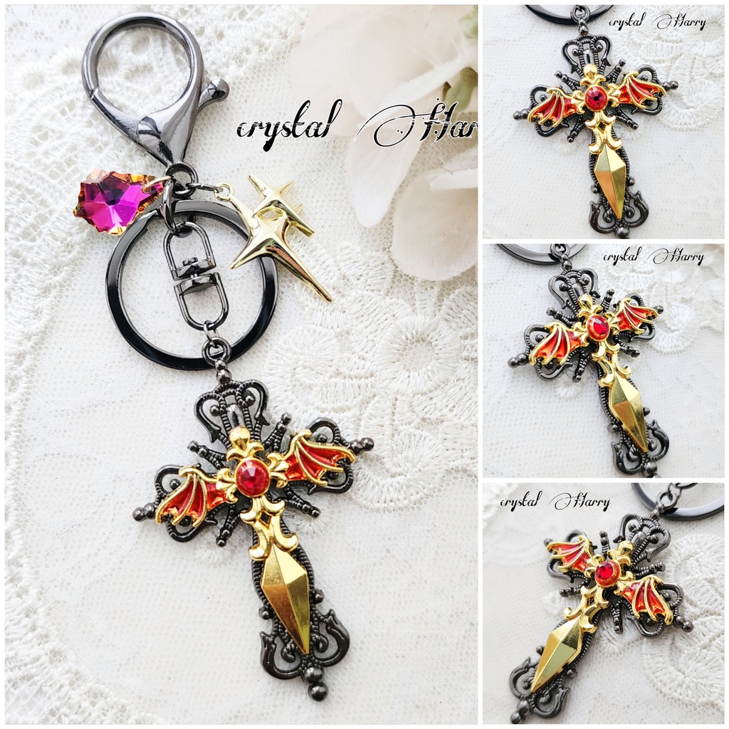 【魔眼十字の鍵飾り】金翼~各種~キーリング