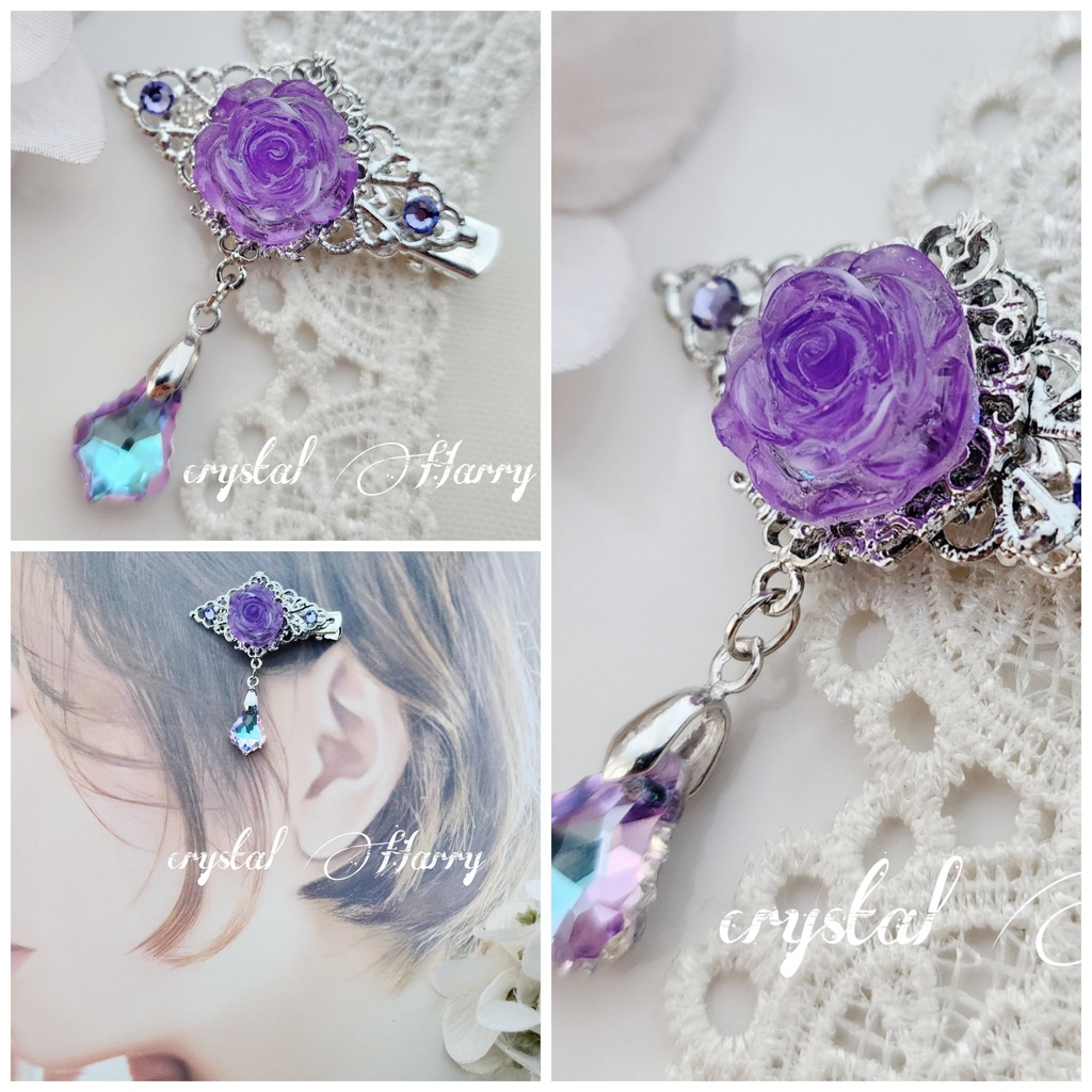 【薔薇精霊の髪飾り】~各種~ミニヘアクリップ