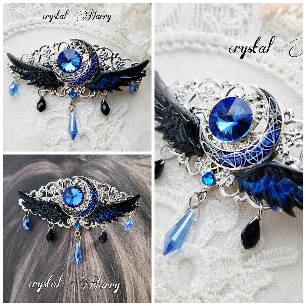 【黒翼魔月の髪飾り】~各種~ヘアクリップ