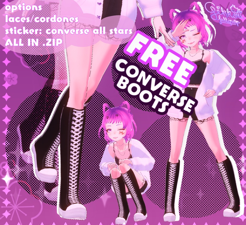 Vroid Studio FREE Converse Boots All Stars 