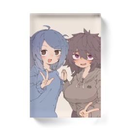 はなななちゃん×へろちちゃん　どでかアクリルブロック　※特典ポストカードつき！