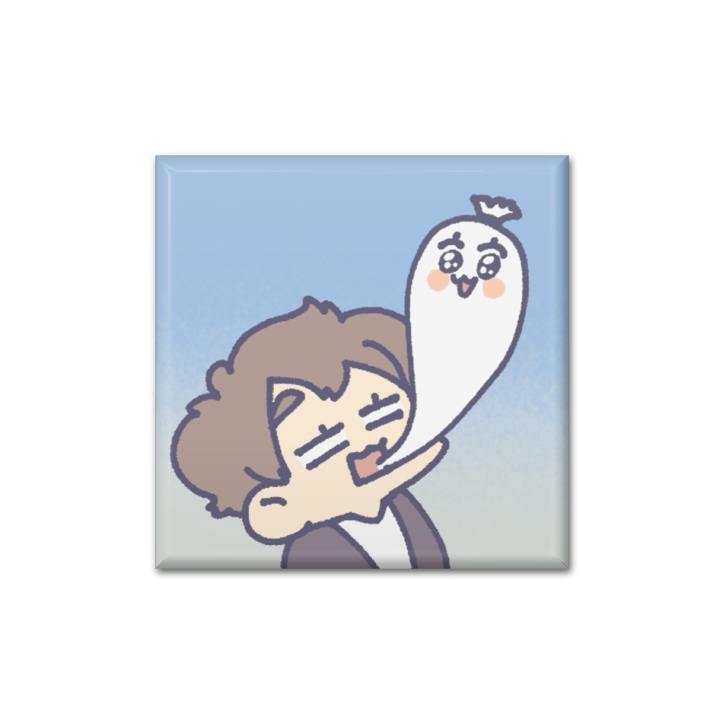 くせ毛でかわいい缶バッジ