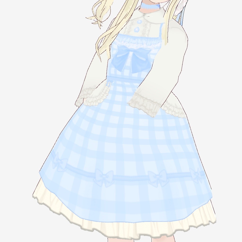 SPRINGシリーズ ピクニックドレス(スカイブルー)セット