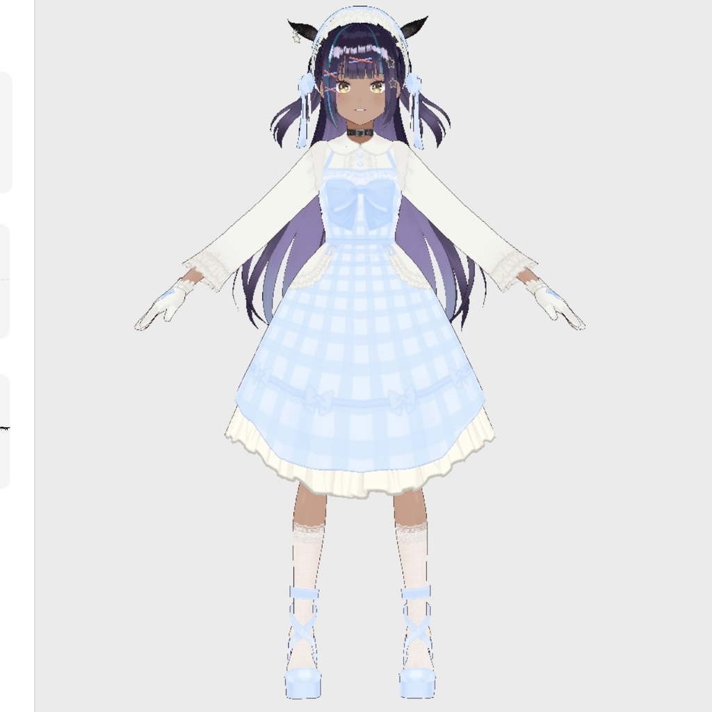 SPRINGシリーズ ピクニックドレス(スカイブルー)セット