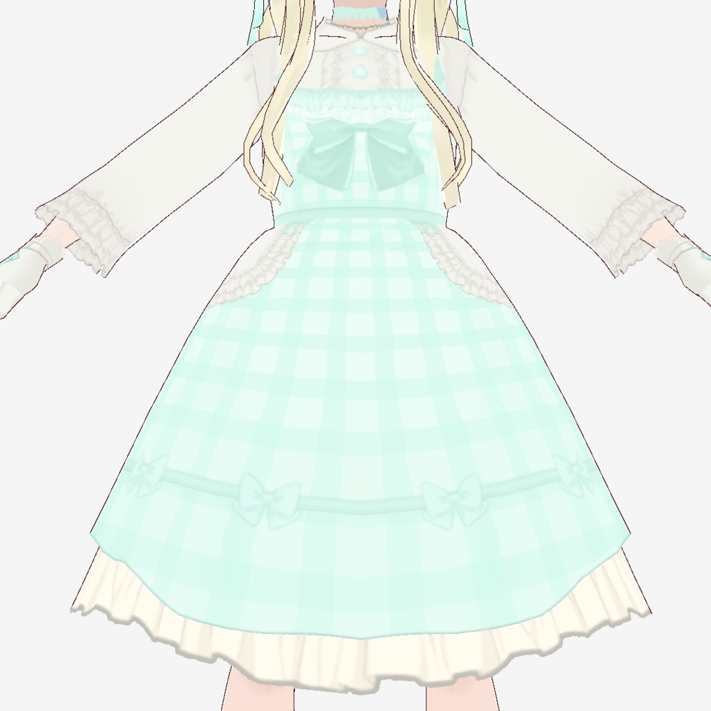 SPRINGシリーズ ピクニックドレス(グリーン)セット