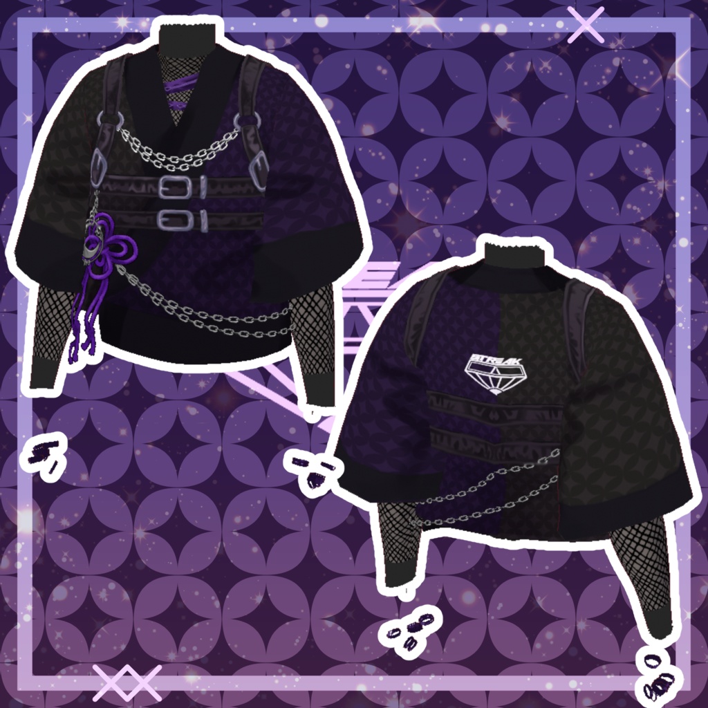 【パープル限定無料配布】チェーン着物トップス 【STREAK】