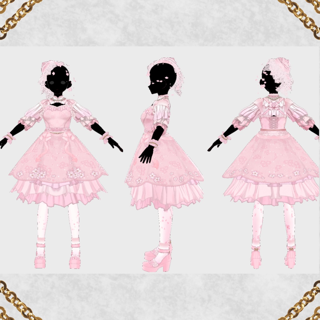 桜ドレス(2色セット) 【セットアップ】