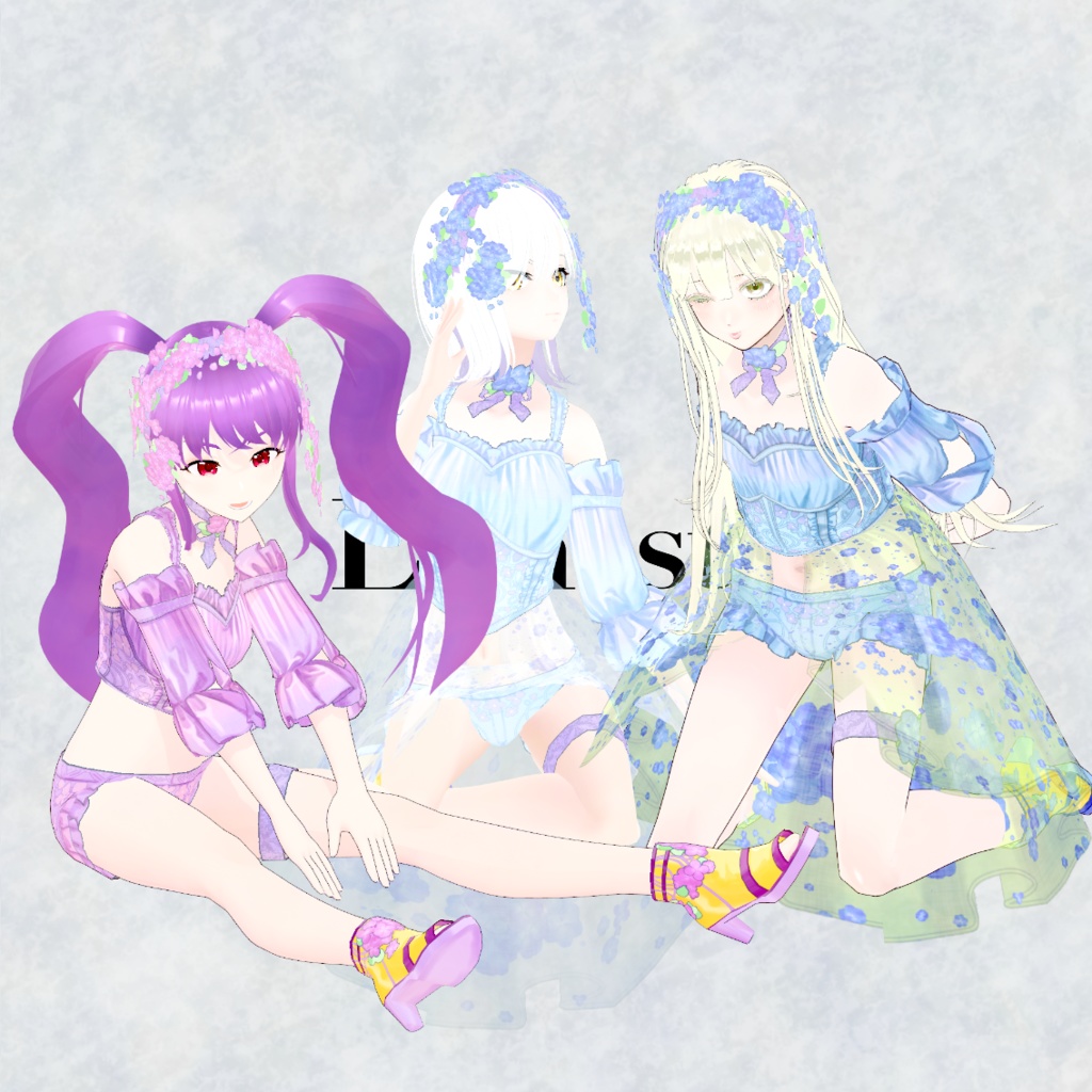 アジサイ水着ドレス【Lunest】 Hydrangea swim dress