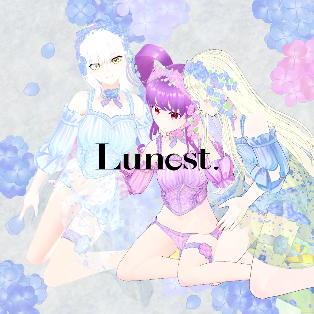 アジサイ水着ドレス【Lunest】 Hydrangea swim dress