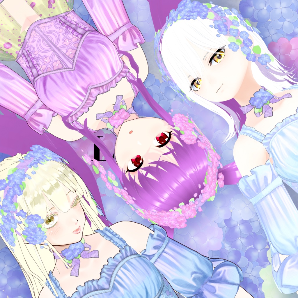 アジサイ水着ドレス【Lunest】 Hydrangea swim dress