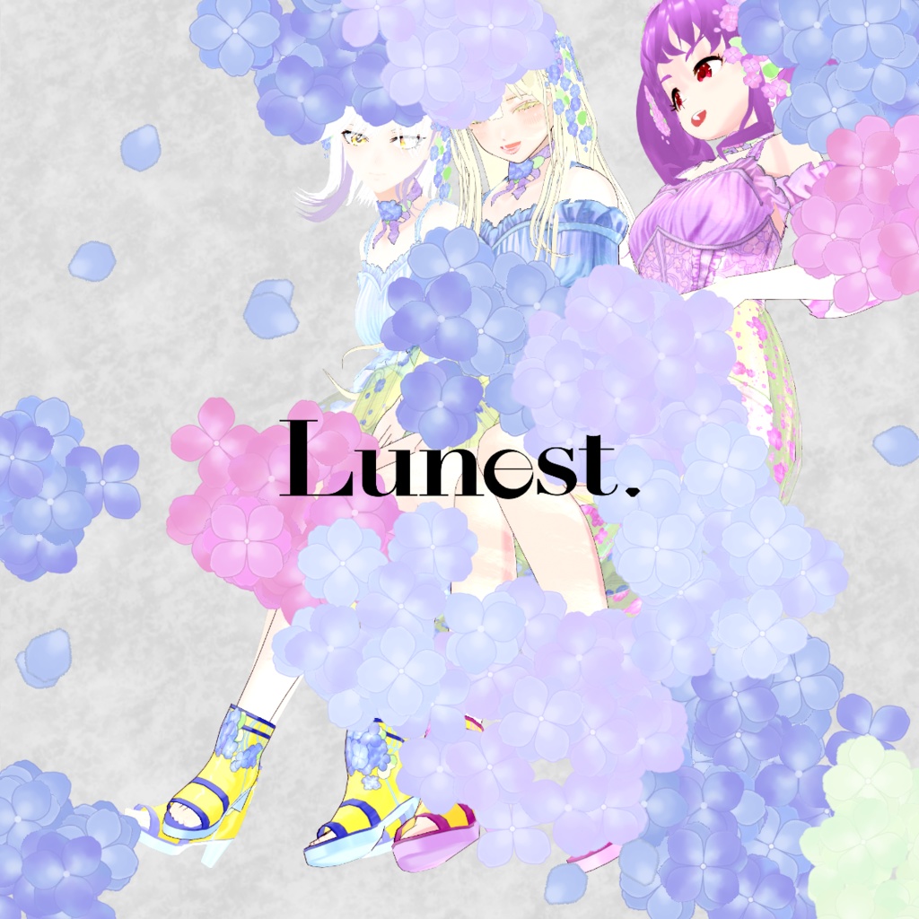 アジサイ水着ドレス【Lunest】 Hydrangea swim dress
