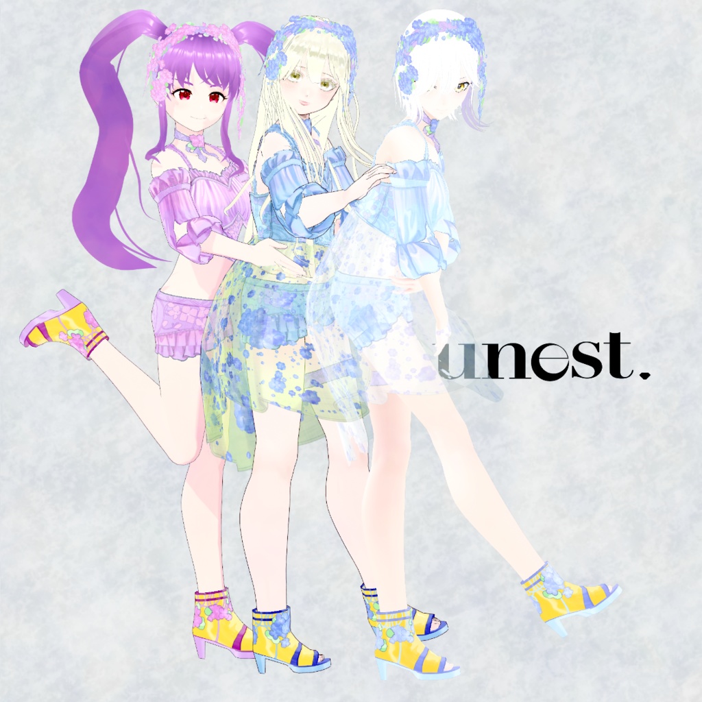 アジサイ水着ドレス【Lunest】 Hydrangea swim dress