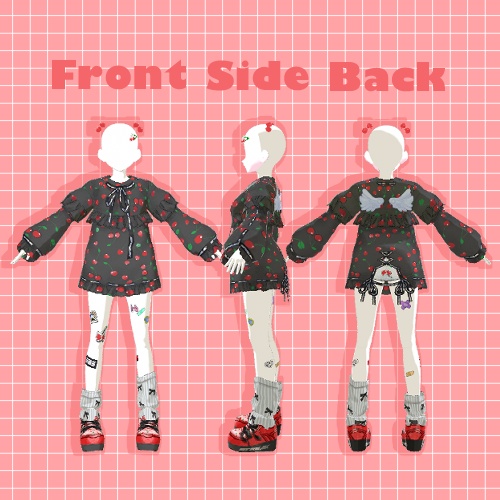 【VRoid】チェリーワンピースセット【STREAK】