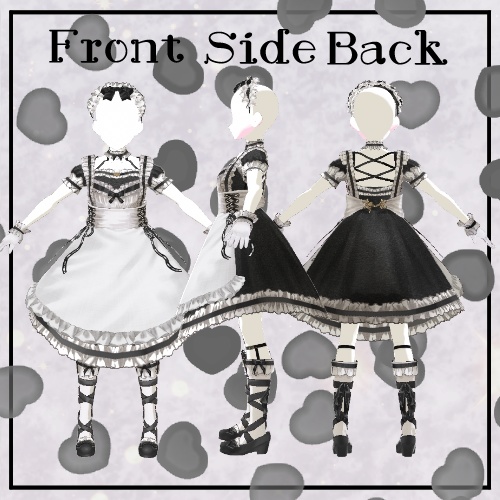 【Vroid】サメのメイド服セット 【STREAK】